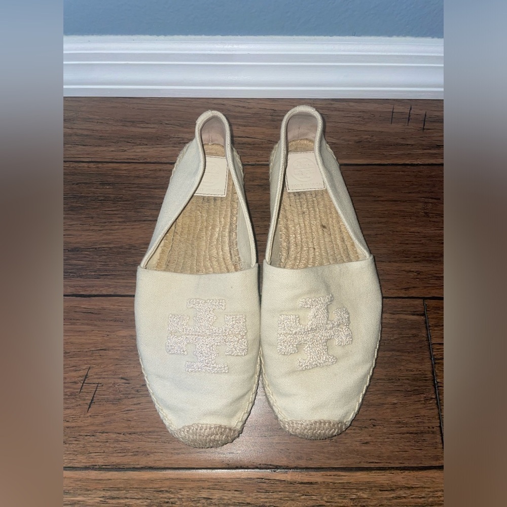 Cream Tory Burch Espadrilles miller flat logo loafers - Picture 5 of 17